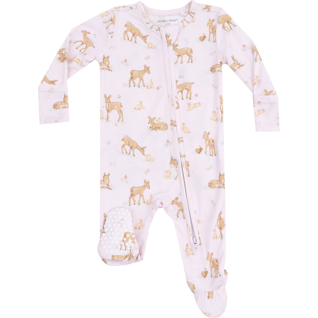 Angel Dear Little Fawn Zip Footie In Neutral