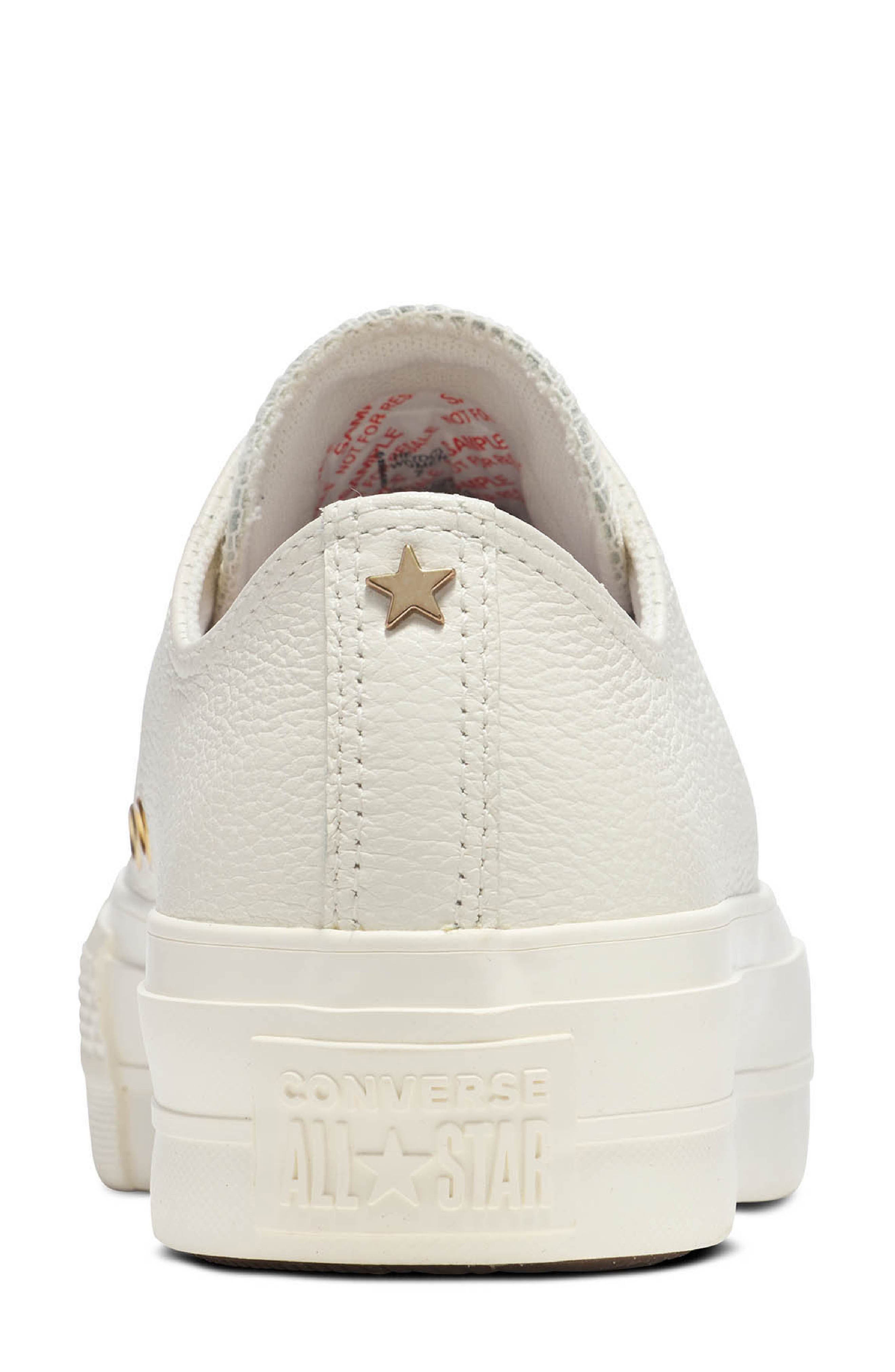 Converse Chuck Taylor<sup>®</sup> All Star<sup>®</sup> Lift Oxford Sneaker, Alternate, color, Egret/Egret/Gol