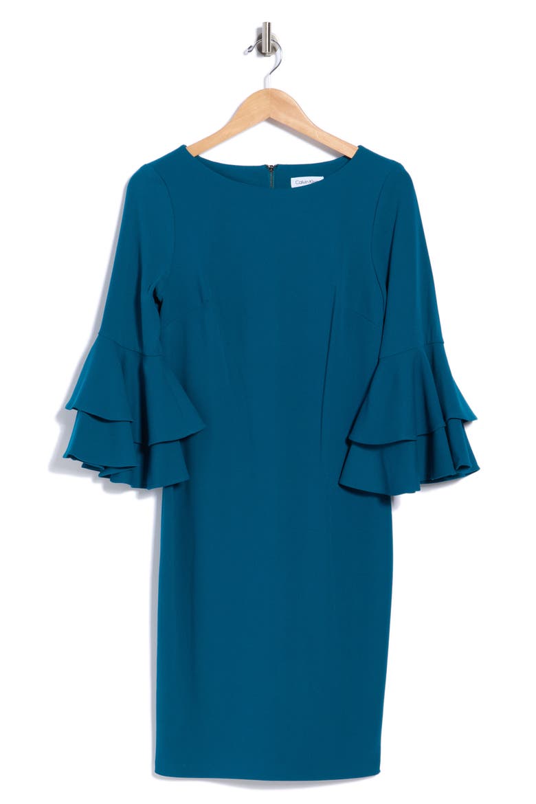 Bell Cuff Sheath Dress, Alternate, color, CYPRESS