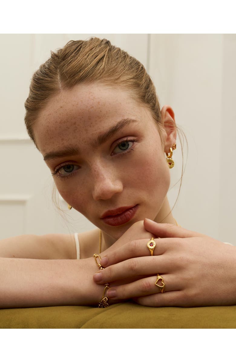 Ottoman Hands Outline Heart Stacking Ring, Alternate, color, Gold