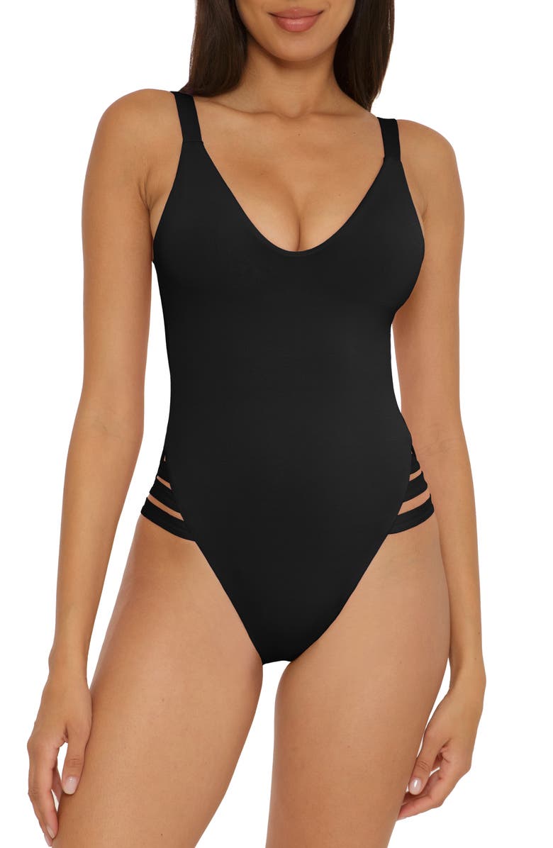 Becca Color Code High Leg One-Piece Swimsuit, Main, color,