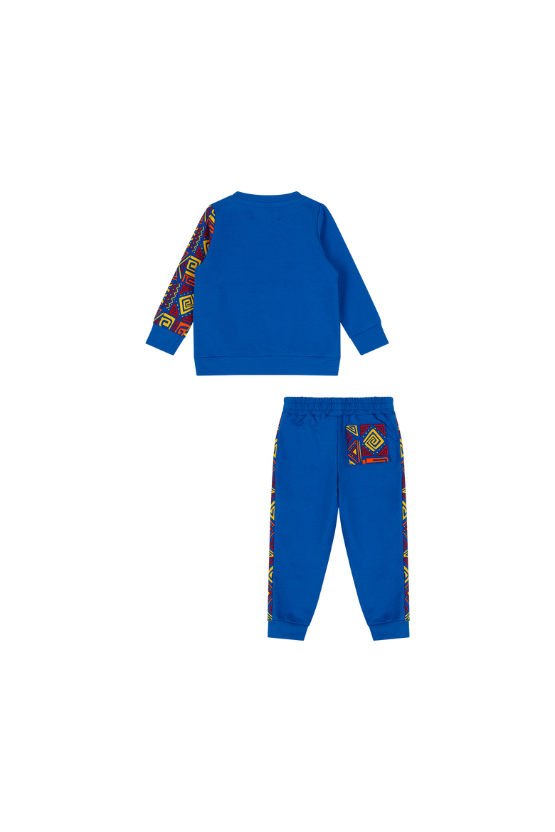 Baby Crewneck Sweatshirt and Jogger Pants Set, Alternate, color, Blue Multicolor