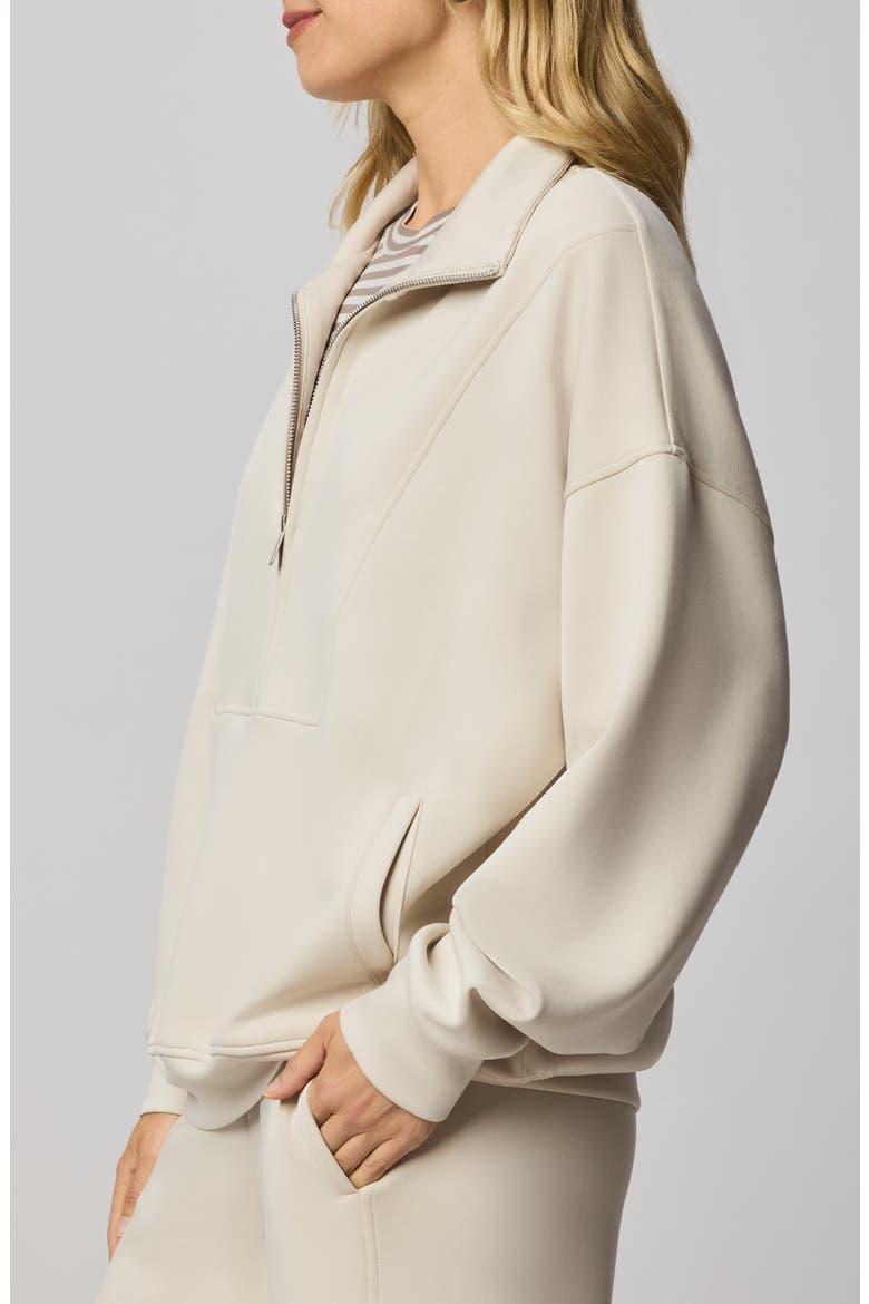 ScubaSoft Quarter Zip Sweater, Alternate, color, PALE OAK WHITE