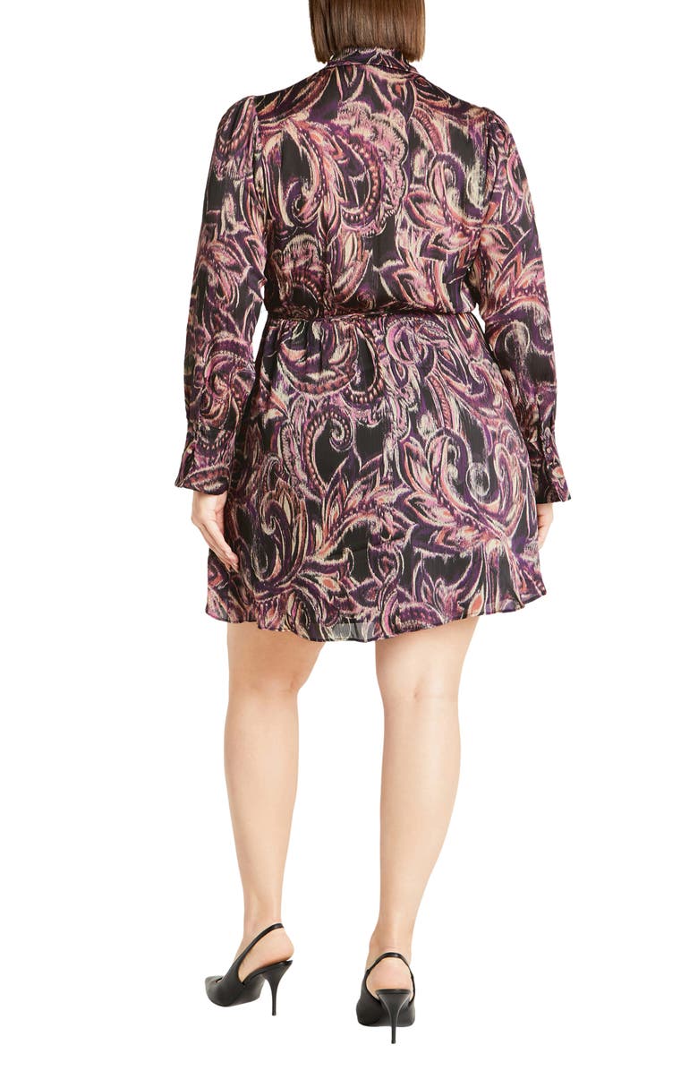 City Chic Maelynn Paisley Print Long Sleeve Wrap Dress, Alternate, color, Paisley