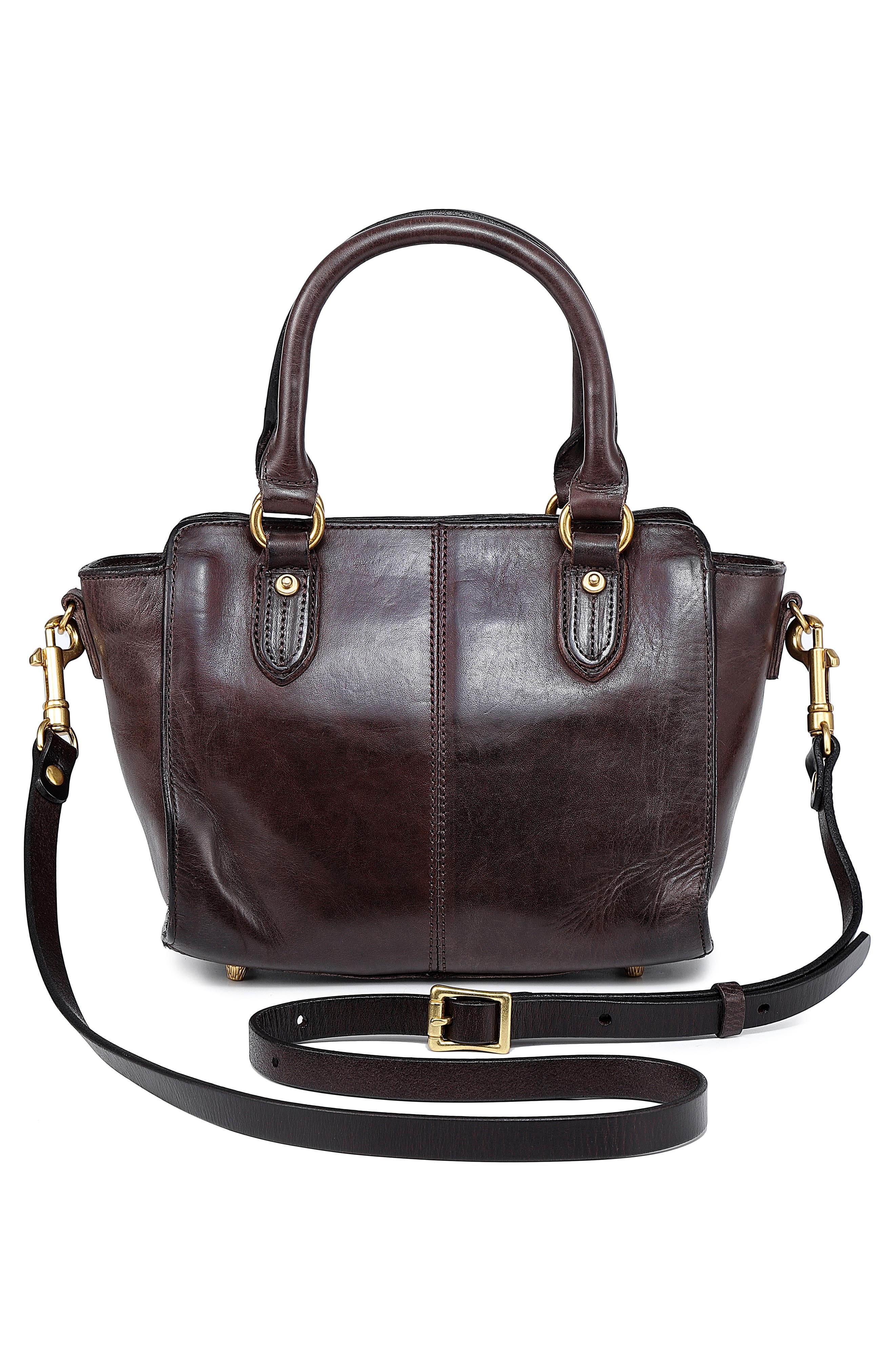Pansy Mini Satchel Bag, Alternate, color, DARK BROWN