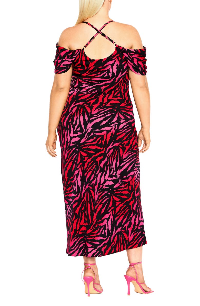 City Chic Mariah Zebra Print Sheath Dress, Alternate, color,