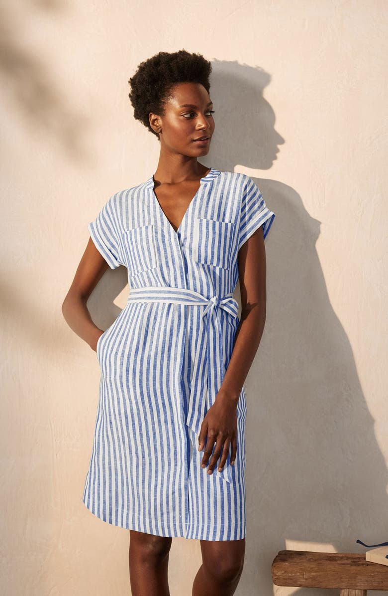 strapless linen dress mini Womens Womens Womens Strapless Linen Mini Dress White main image 0