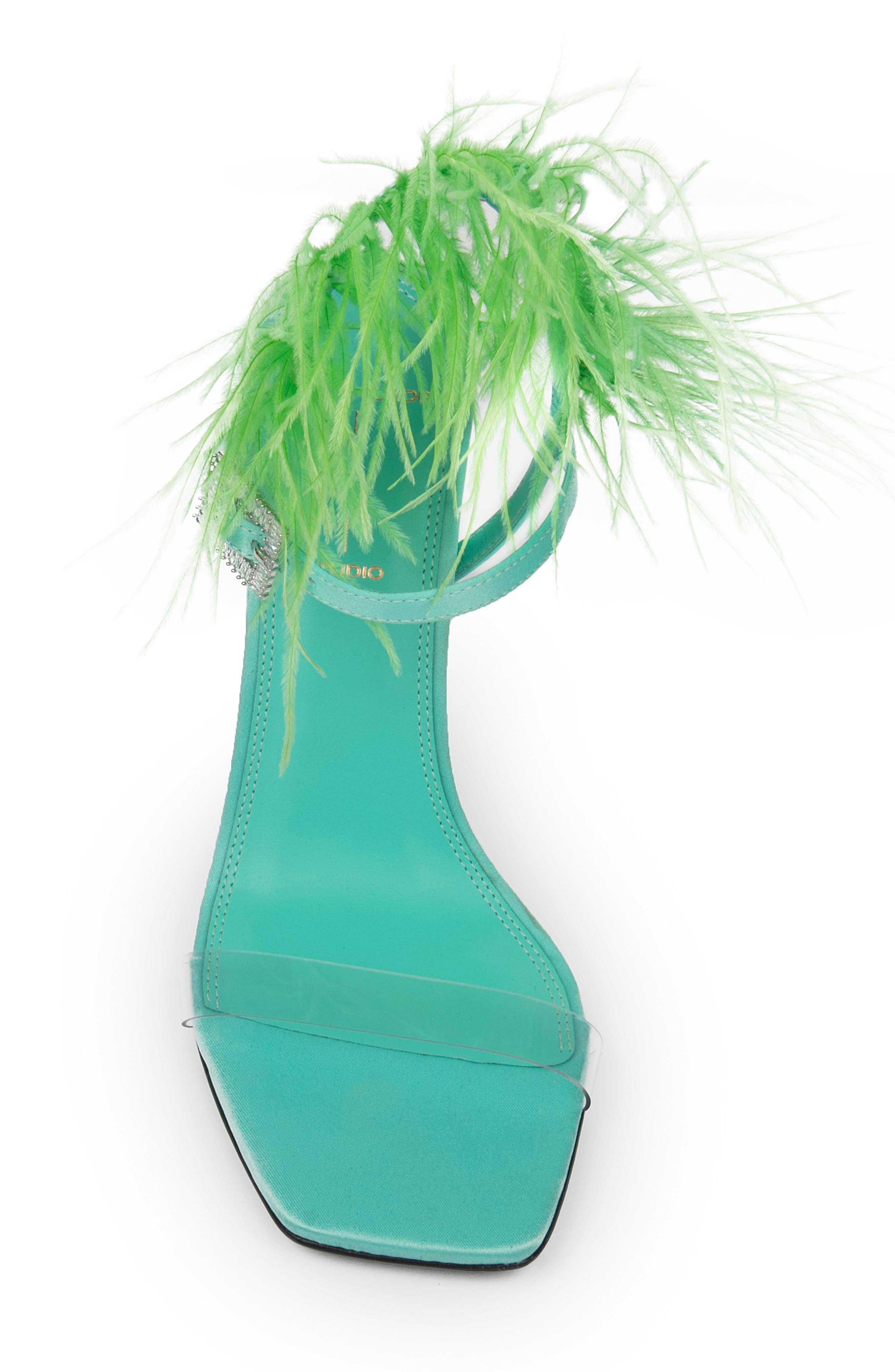 Trinity Square Toe Sandal, Alternate, color, ELECTRIC GREEN PVC / SATIN