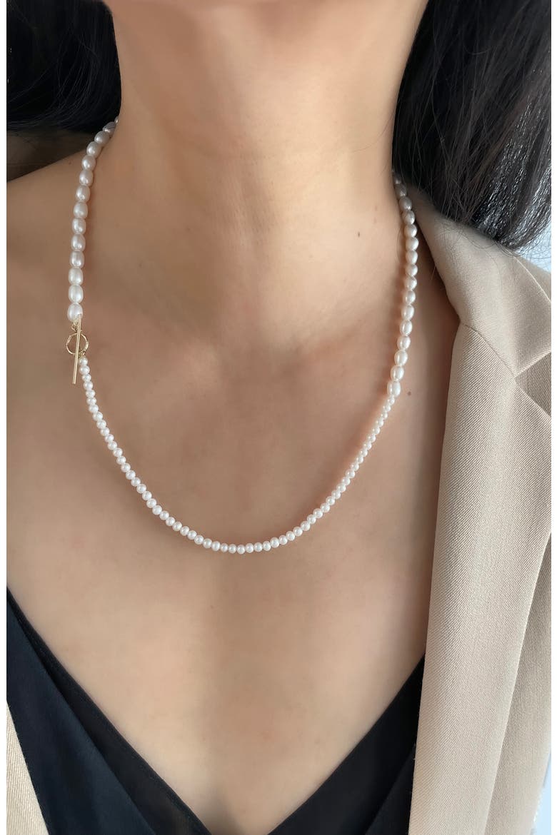 Contrast Cultured Pearl & Keshi Pearl Necklace, Alternate, color, 14KYG