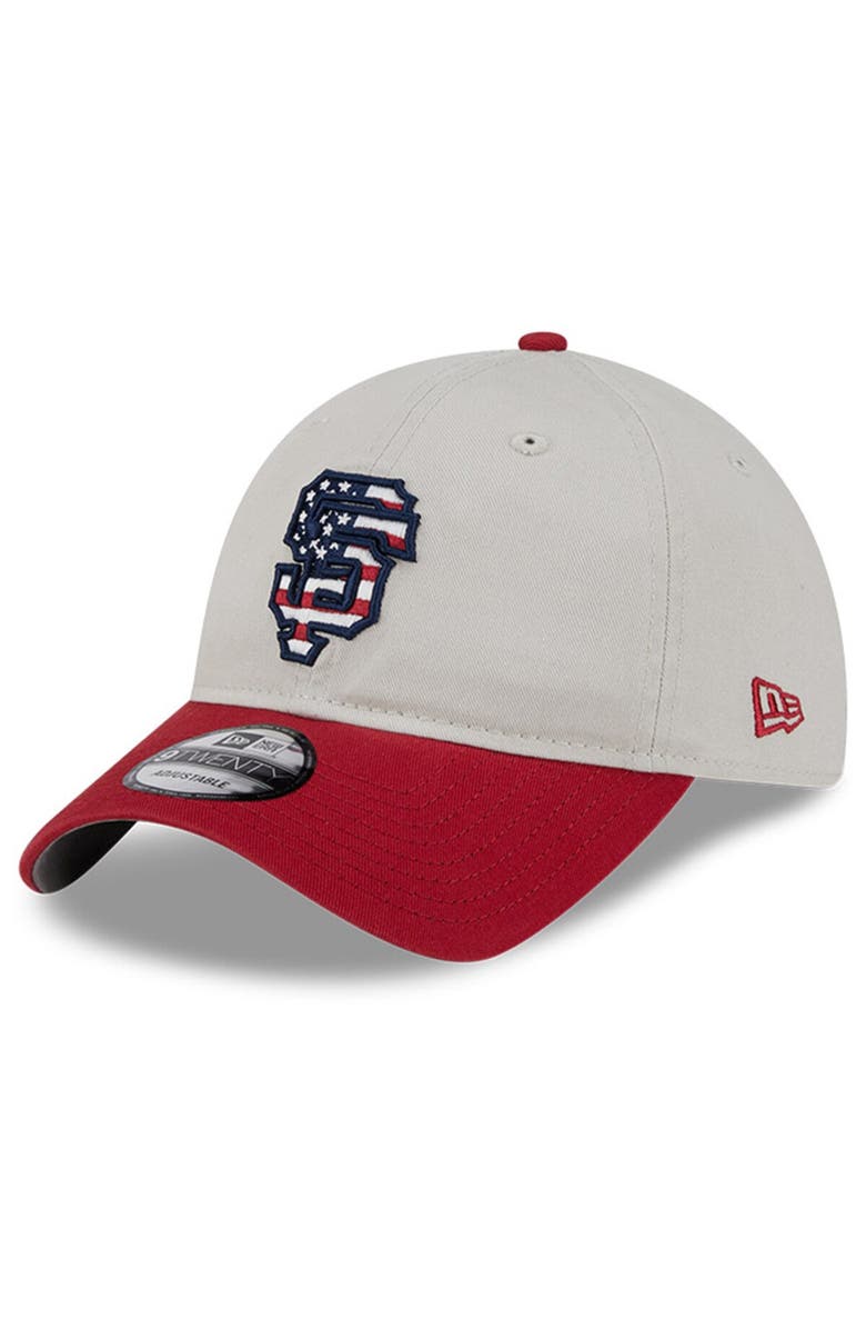 New Era Men's New Era Khaki/Red San Francisco Giants 2024 Fourth of July 9TWENTY Adjustable Hat, Alternate, color, Khaki