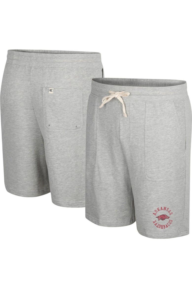 Men's Colosseum Heather Gray Arkansas Razorbacks Love To Hear This Terry Shorts, Main, color, Heather Gray