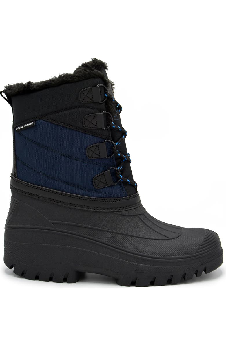 POLAR RANGE Decker Faux Fur Lined Snow Boot, Alternate, color, Navy