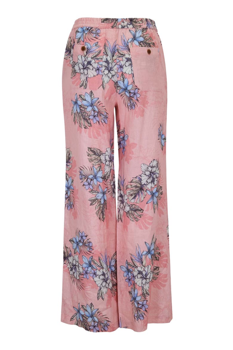Womens Lillian Wide Leg Linen Pant, Alternate, color, EXOTIC FLORAL CORAL