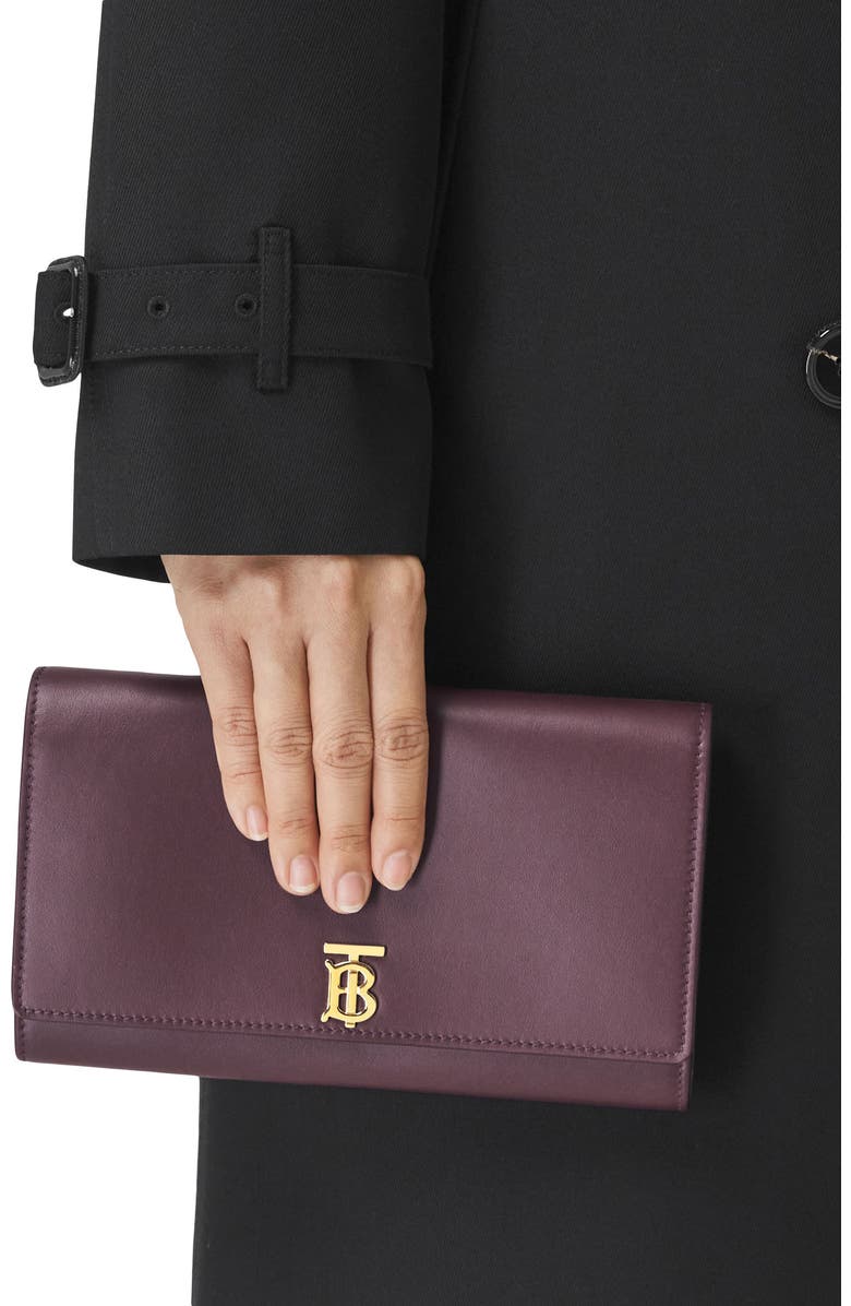 Burberry Hannah Leather Wallet on a Strap, Alternate, color,