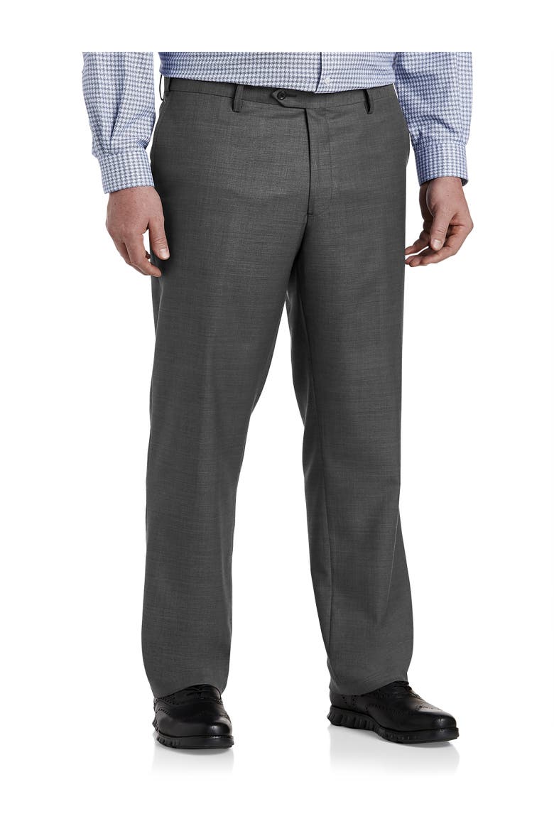 Big & Tall Sharkskin Suit Pants, Main, color, GREY