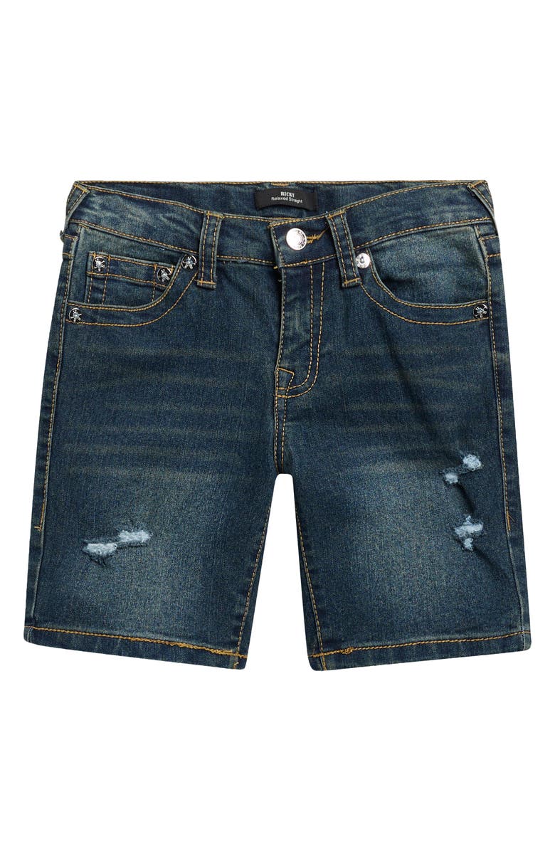 True Religion Kids' Denim Shorts, Main, color, Dark Blue