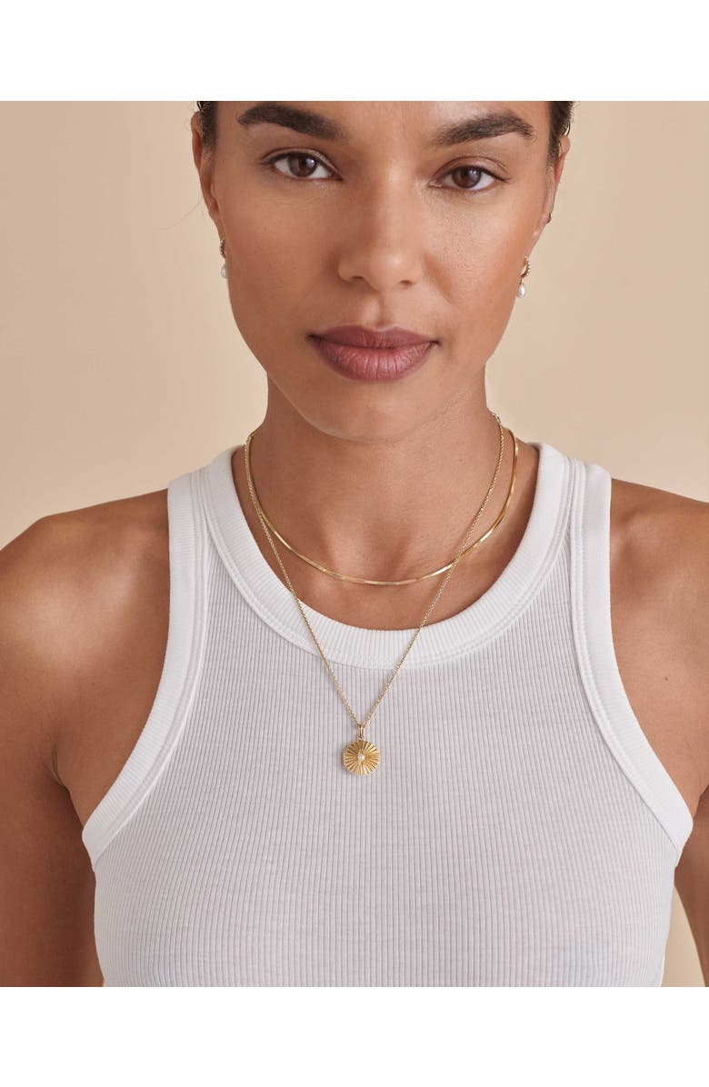 Edge of Ember Radiant Pearl Locket Necklace - Gold, Alternate, color, Pearl