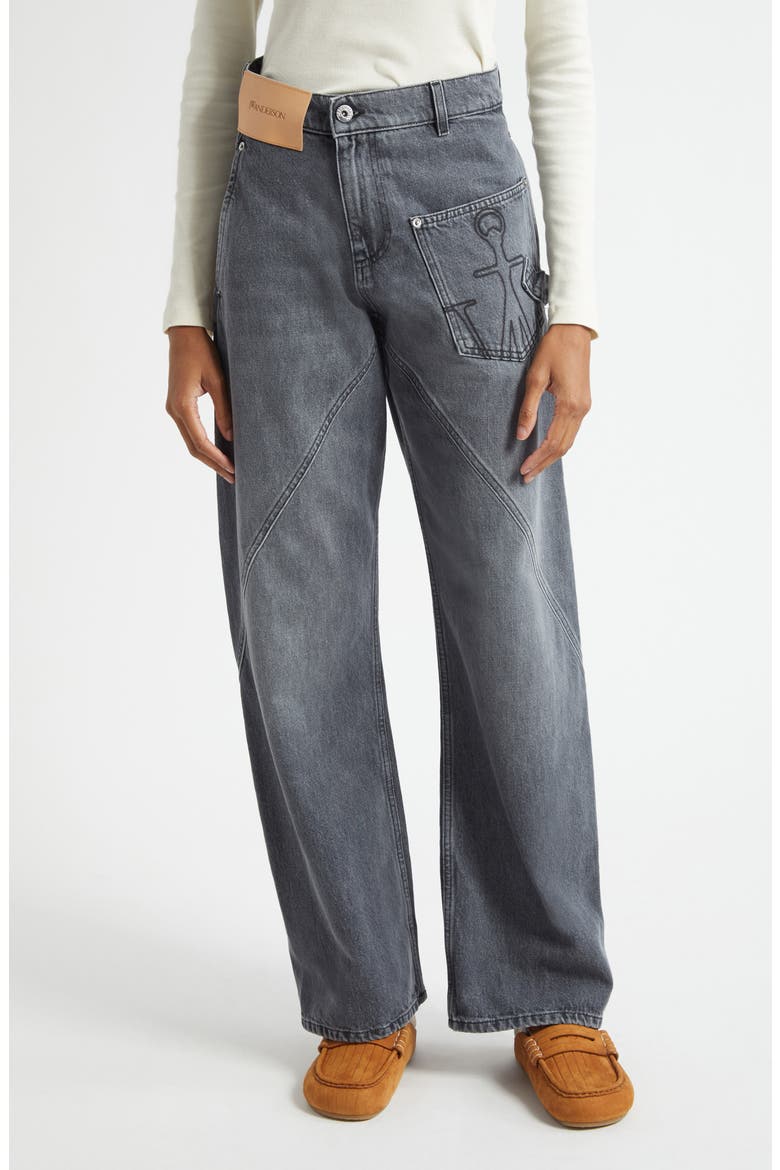 Twisted Workwear Jeans, Main, color, GREY