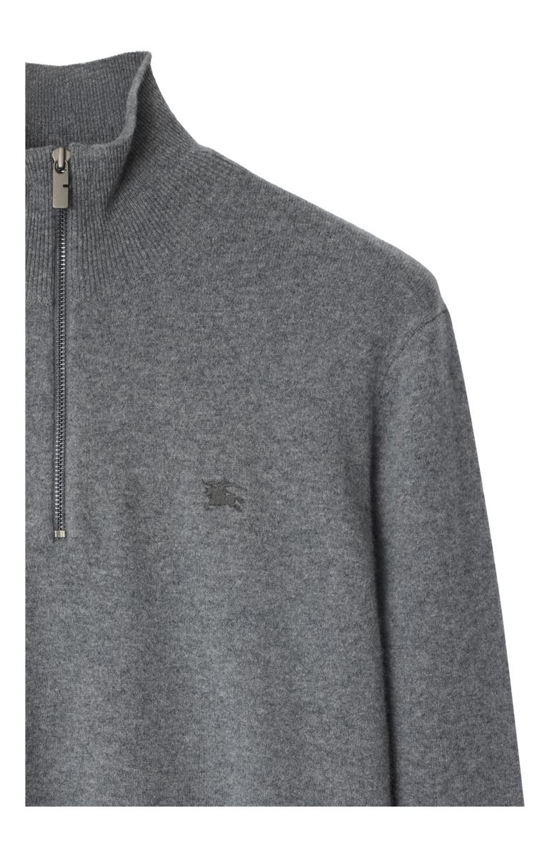 Burberry Cashmere Blend Half-zip Sweater, Alternate, color, Grey