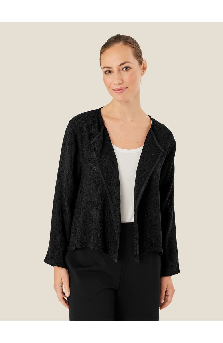 Masai Copenhagen MaJulitta Open Front Bouclé Jacket, Main, color, Black