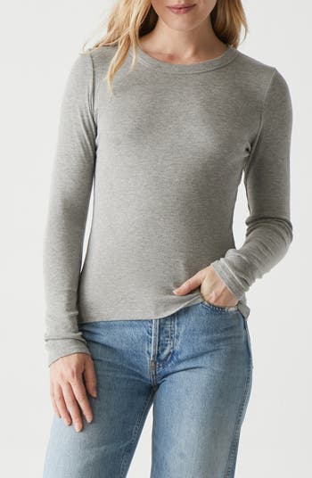 (取寄) マイケル スターズ レディース ゾラ ロング スリーブ クルー ティー Michael Stars women Zola Long Sleeve Crew Tee Heather Grey Michael Stars Women's Zola Long Sleeve Crew Tee, Heather