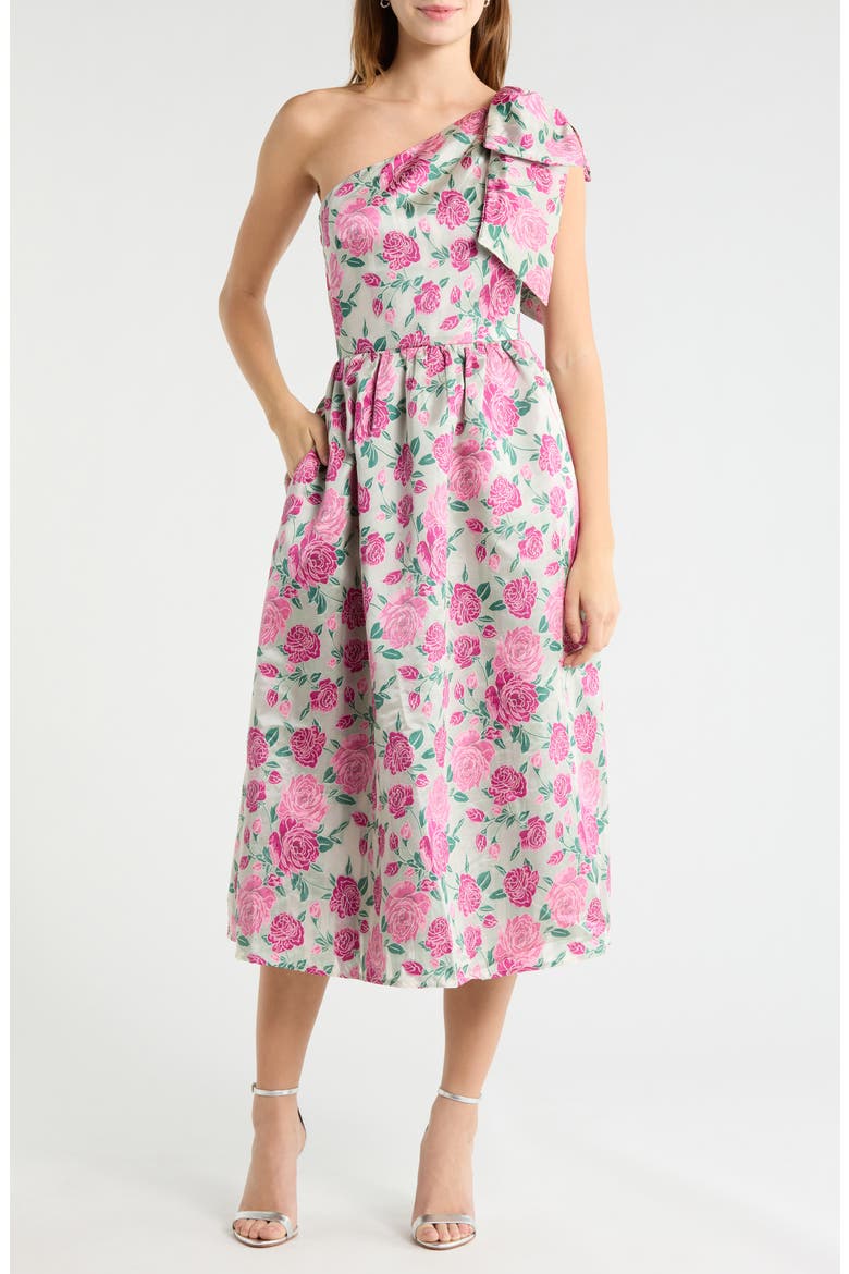 Dionne Floral Jacquard Midi Dress, Main, color, FLORAL