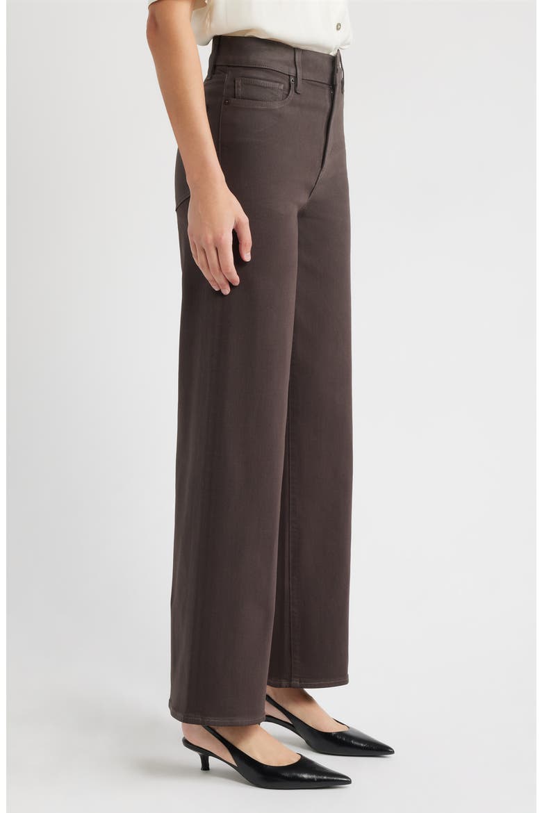 Le Slim Palazzo Coated High Waist Wide Leg Jeans, Alternate, color, TRUFFLE COATED