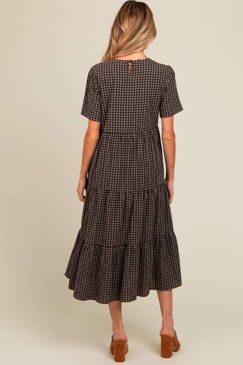 Pinkblush Gingham Tiered Midi Dress In Multi
