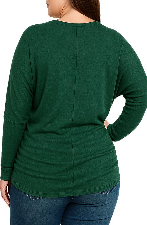 Standards & Practices Batwing Long Sleeve Tunic Top In Green