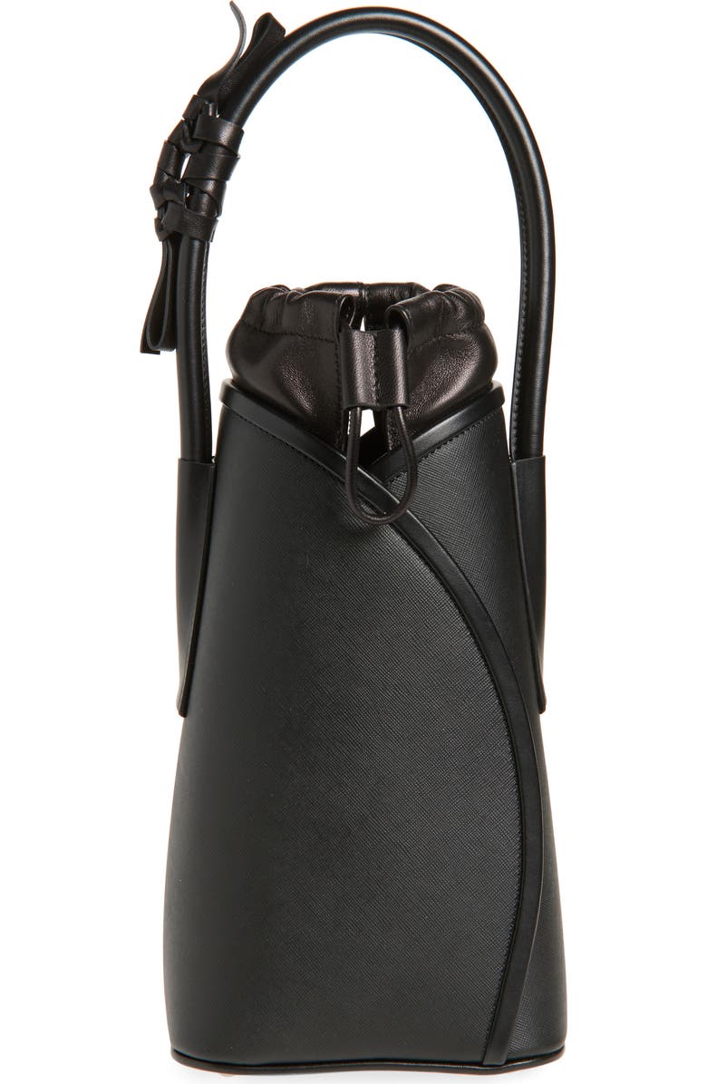 Maison Margiela Fortune North/South Leather Handbag, Main, color, Black/ Black