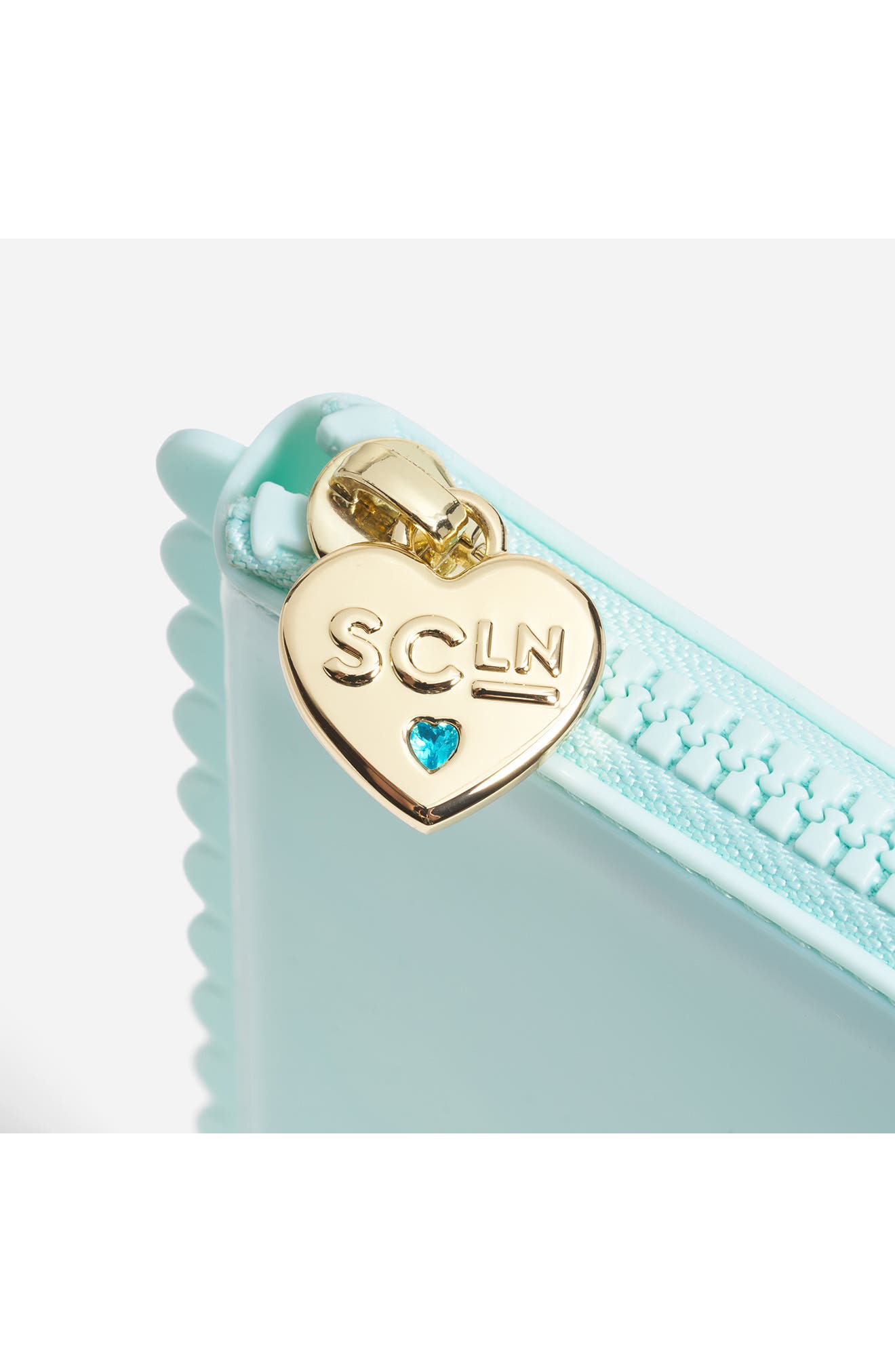 Stoney Clover Lane Jelly Scalloped Flat Pouch, Alternate, color, Sky