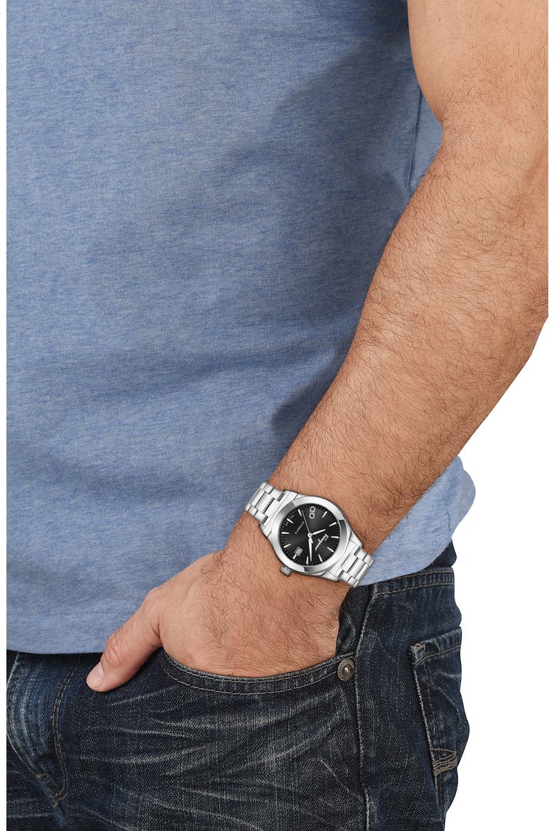 1927 Automatic Bracelet Watch, 42mm, Alternate, color, BLACK/ STAINLESS STEEL