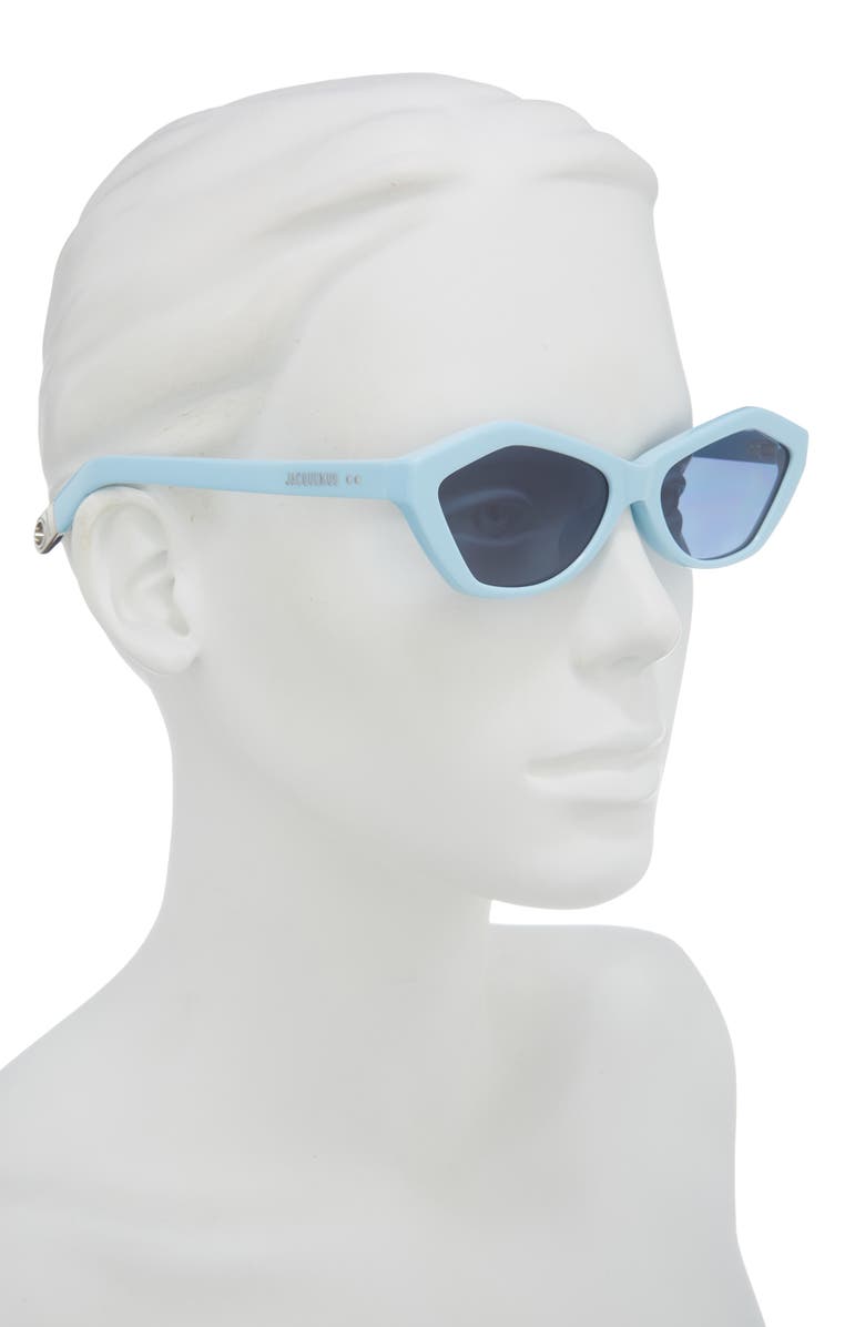 Jacquemus Bambino 55mm Square Sunglasses, Alternate, color, Light Blue/ Silver