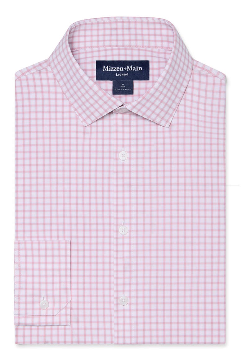 Leeward Trim Fit Plaid Performance Button-Up Shirt, Alternate, color, THISTLE MORGAN PLAID