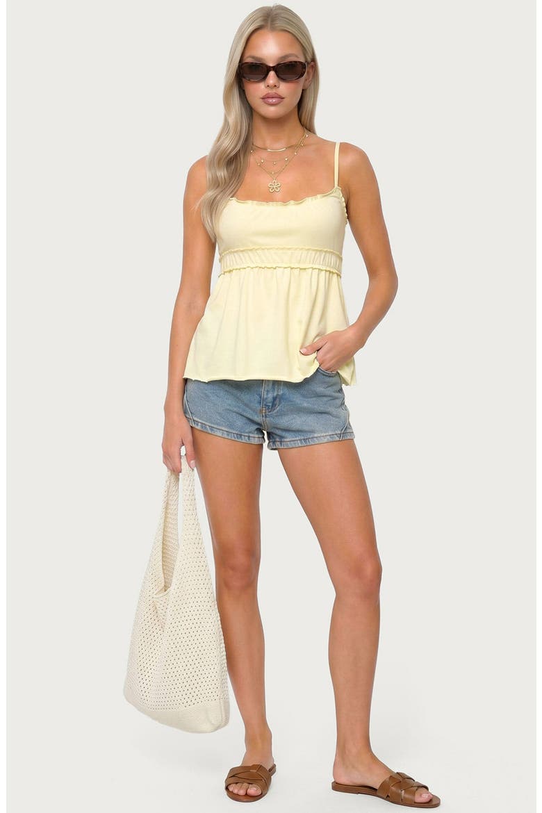 Zepher Lettuce Trim Tank Top, Alternate, color, YELLOW