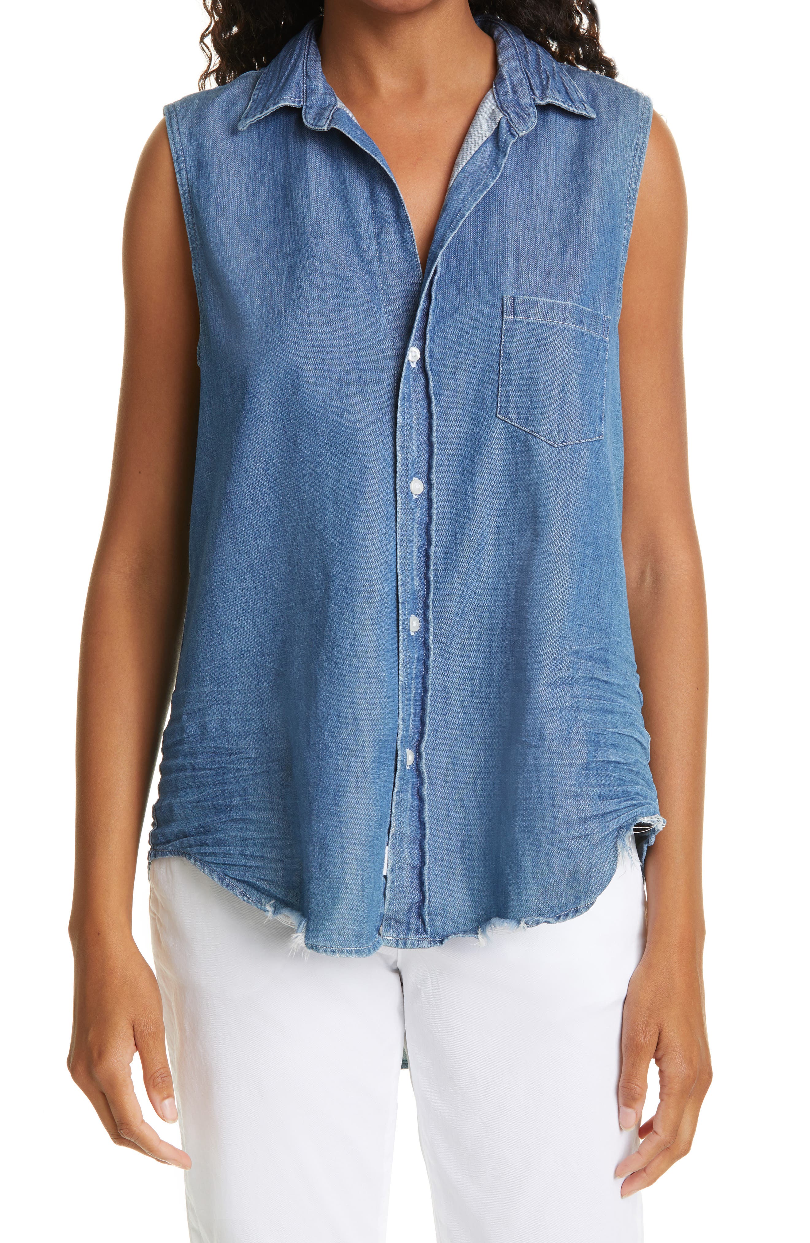 Frank & Eileen Fiona Sleeveless Cotton Blouse