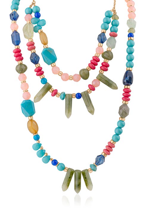 Multi-Shape Mixed Bead Multi-Strand Necklace