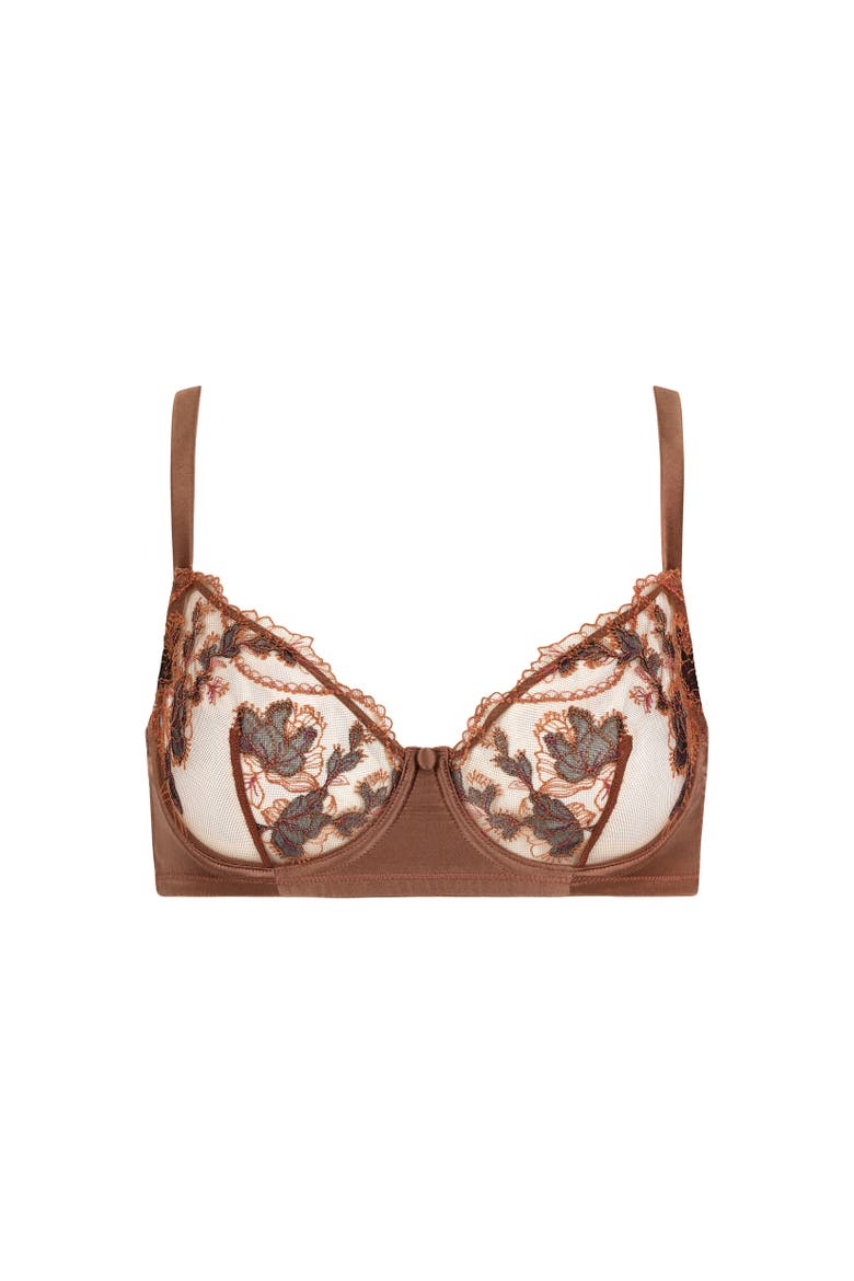 Poeme Underwire Bra, Main, color, Brown