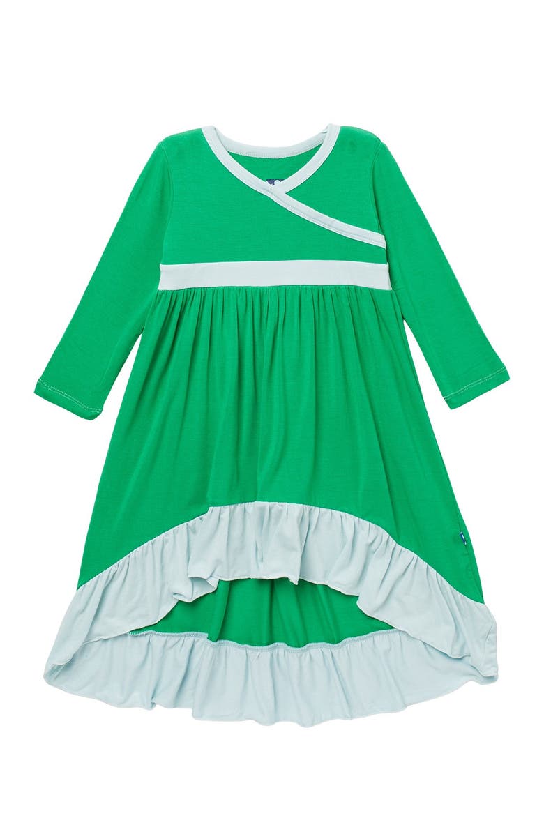 KicKee Pants High/Low Contrast Trim Dress, Main, color, 