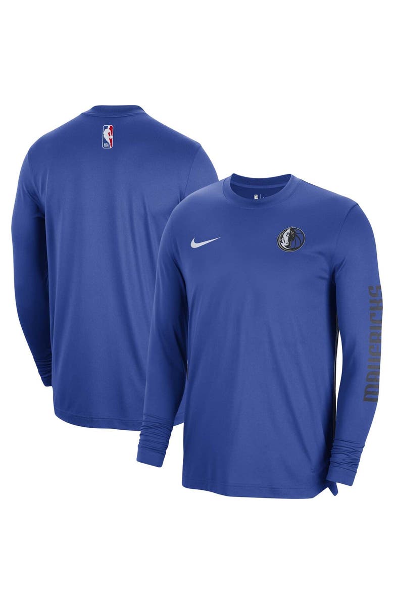 Nike Unisex Nike Blue Dallas Mavericks 2023/24 Authentic Pregame Long Sleeve Shooting Shirt, Alternate, color, 