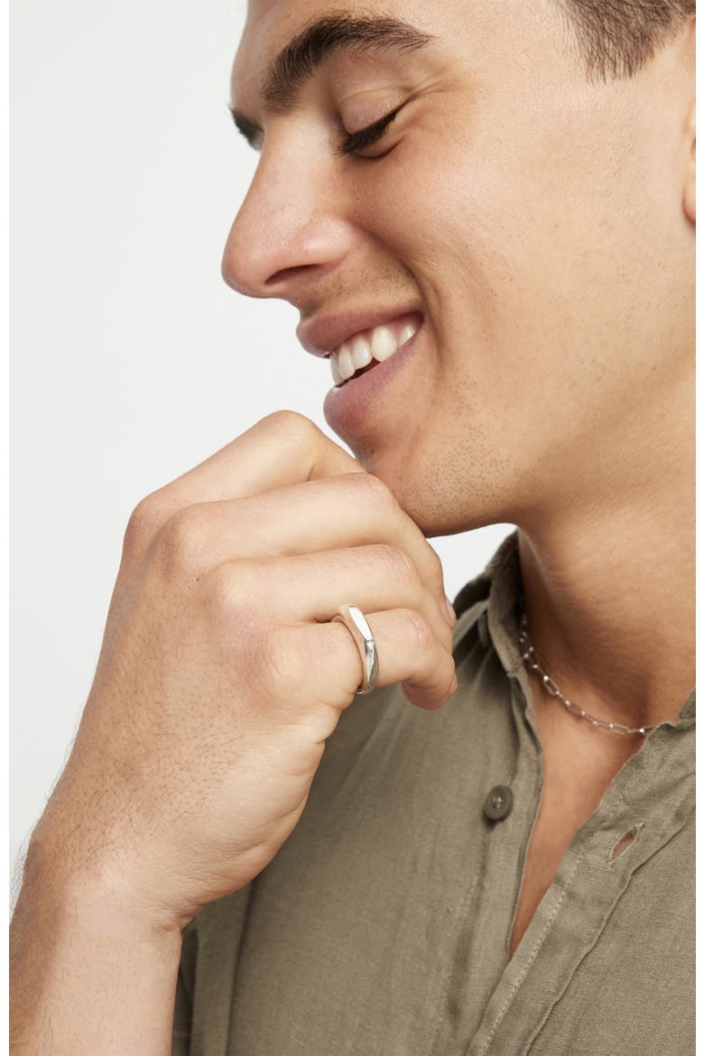 Sterling Silver Plated Geometric Ring, Alternate, color, Silver