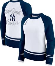 WEAR by Erin Andrews Women's WEAR by Erin Andrews White New York Yankees Colorblock Raglan Sweater