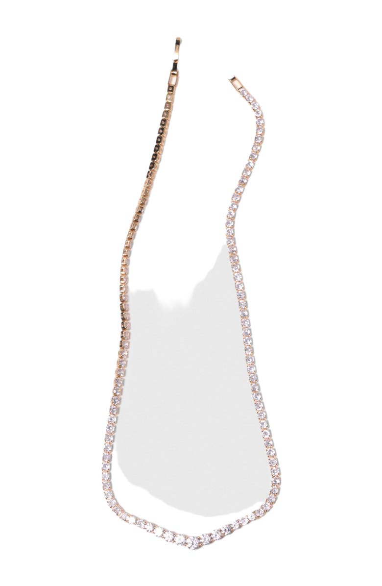 maje Cascade diamanté necklace, Alternate, color, Gold