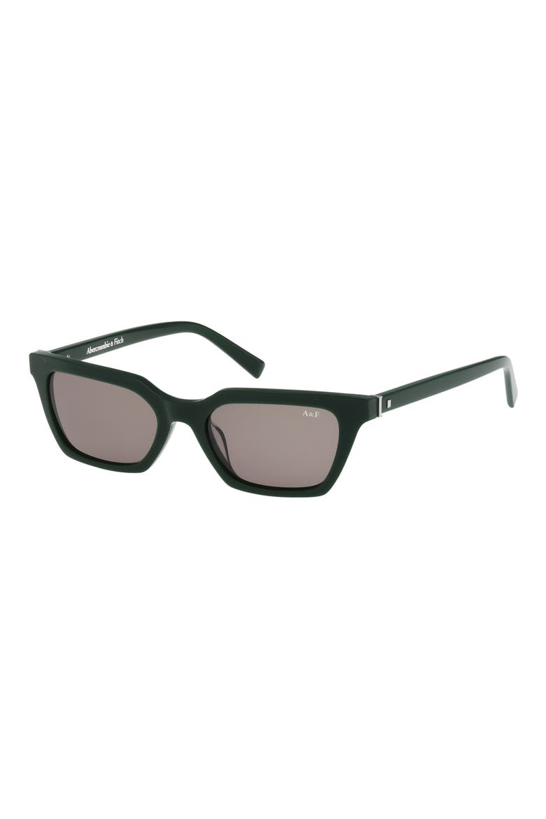 52mm Cat Eye Sunglasses, Alternate, color, SHINY DARK GREEN / GREEN