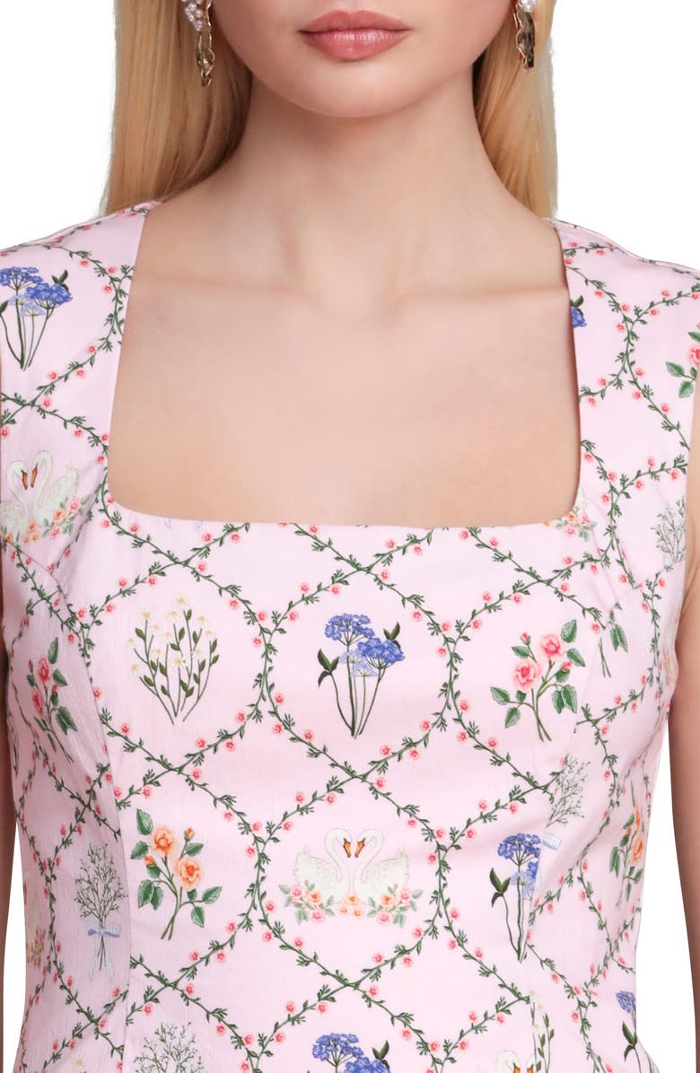 Avec Les Filles Floral Fit & Flare Minidress, Alternate, color, Bloom Felicity