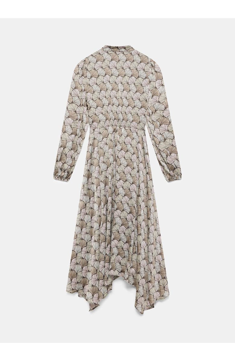 MINT VELVET Geo Long Sleeve Print Midi Dress, Alternate, color, Neutral