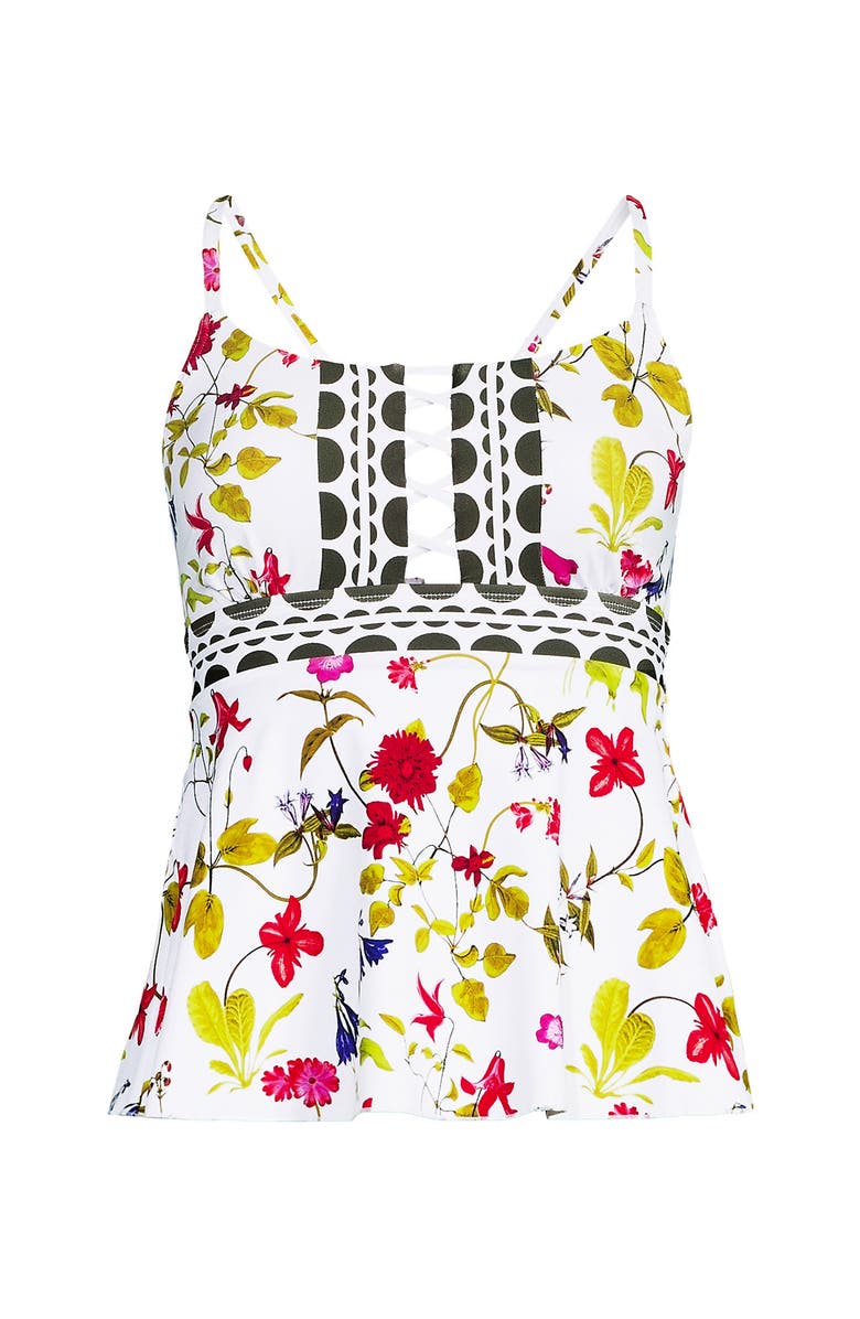 Lands' End Lace-up Flutter Tankini Swimsuit Top, Alternate, color, 