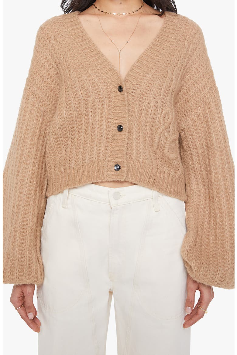 The Puffy Sleeve Varsity Cardigan, Main, color, COTTON CANDY