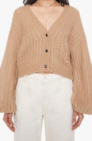 MOTHER The Puffy Sleeve Varsity Cardigan