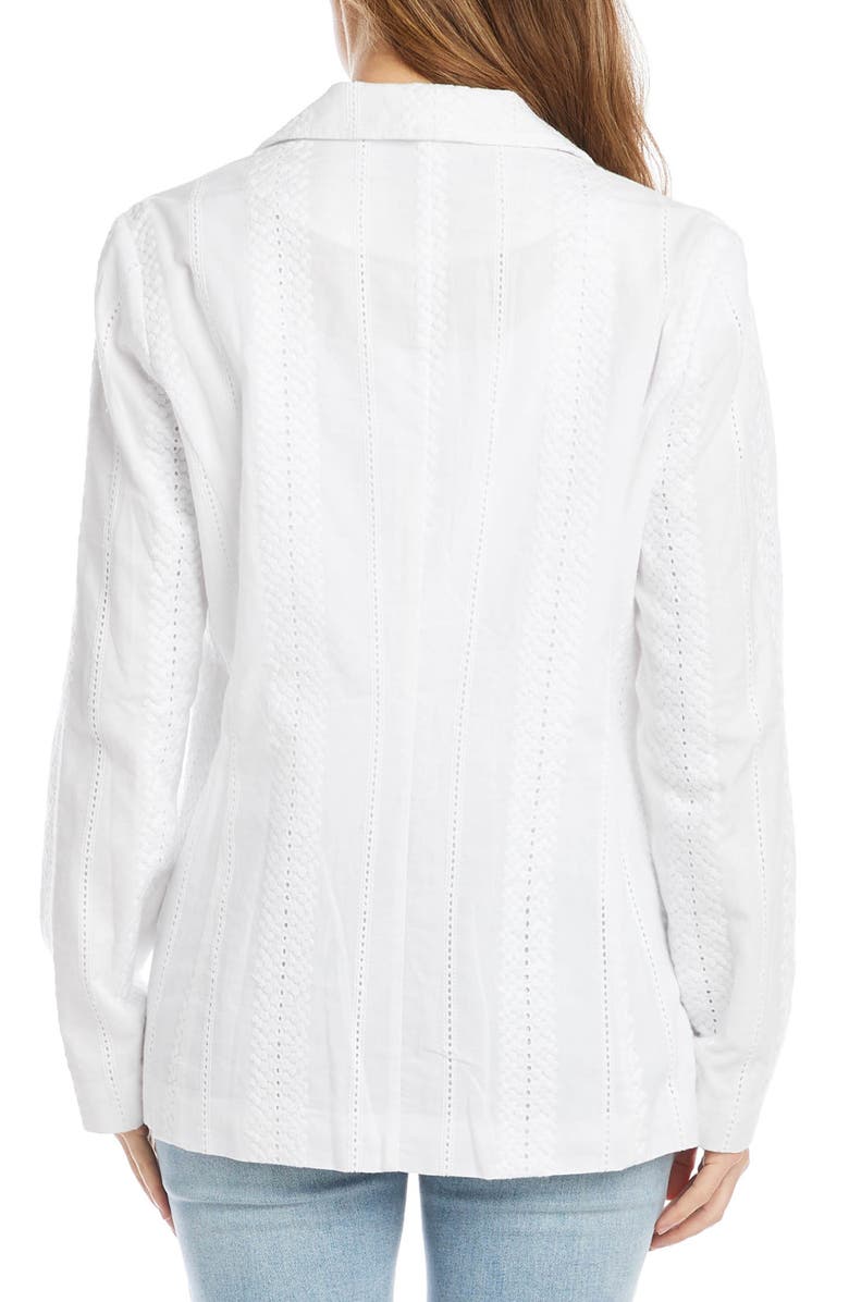 Karen Kane Eyelet Cotton Blazer, Alternate, color, Off-White